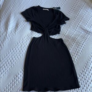 Elegant Black Cut-Out Dress